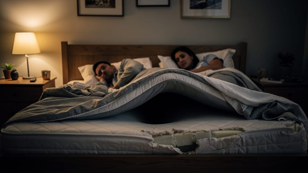 Mattress Firmness for Heavy Snorers: Avoiding Sag to Keep sagging mattress snoring airway blockage 1.jpg